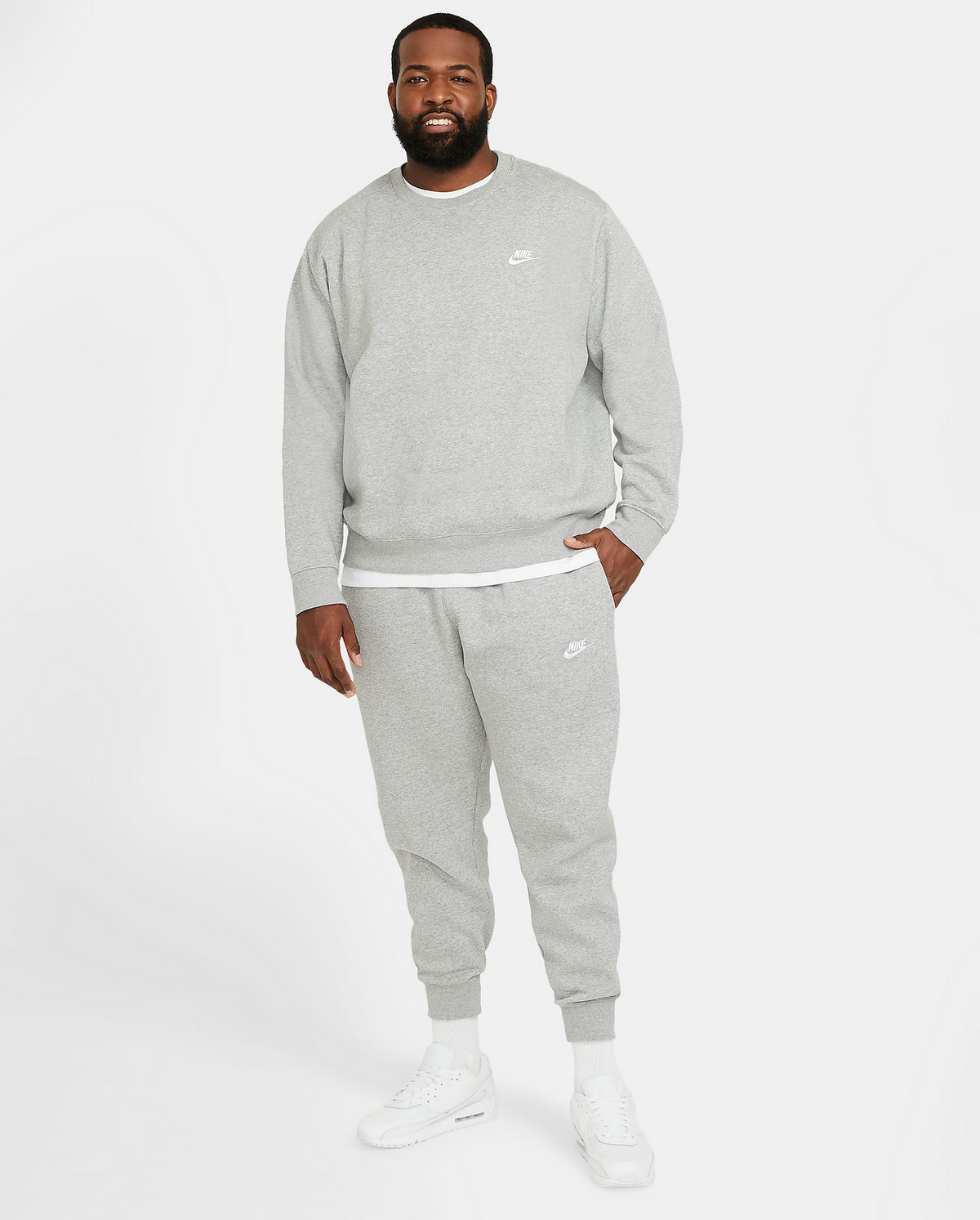 CLUB FLEECE CREW GREY HEATHER