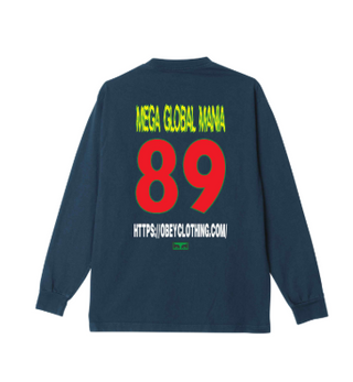 OBEY MEGA GLOBAL LS MANIA PIGMENT DARK DENIM