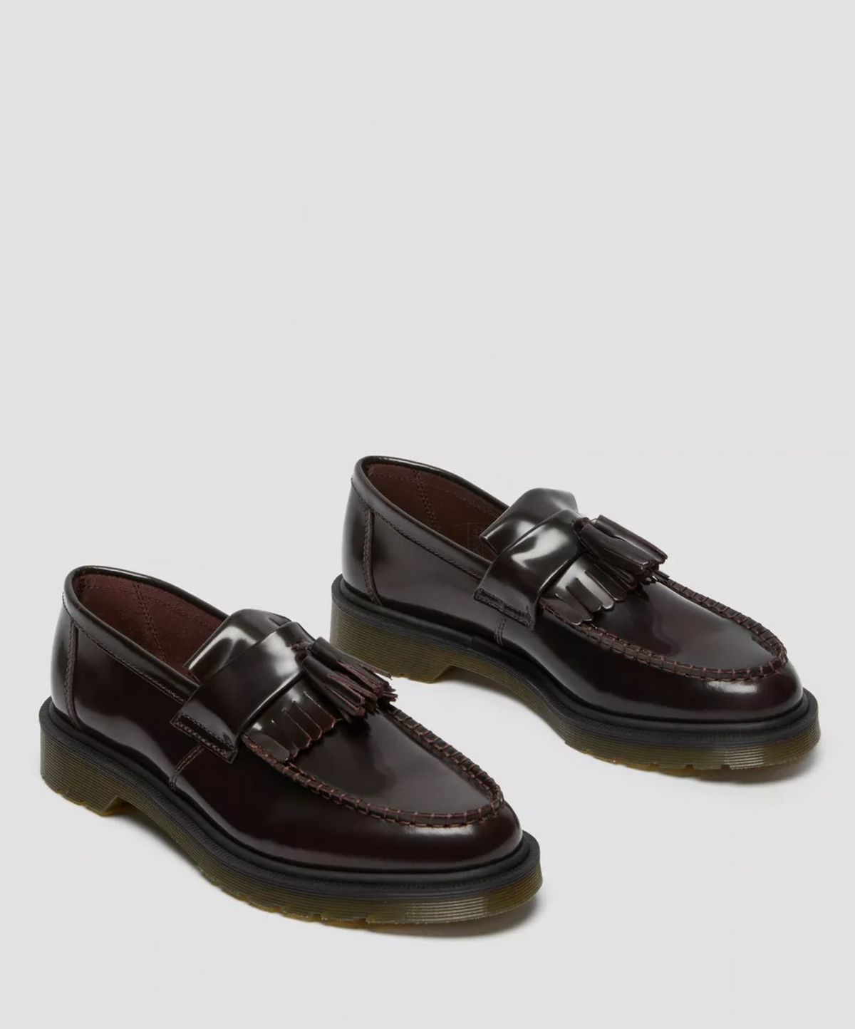 ADRIAN ARCADIA LEATHER TASSEL LOAFERS CHERRY RED