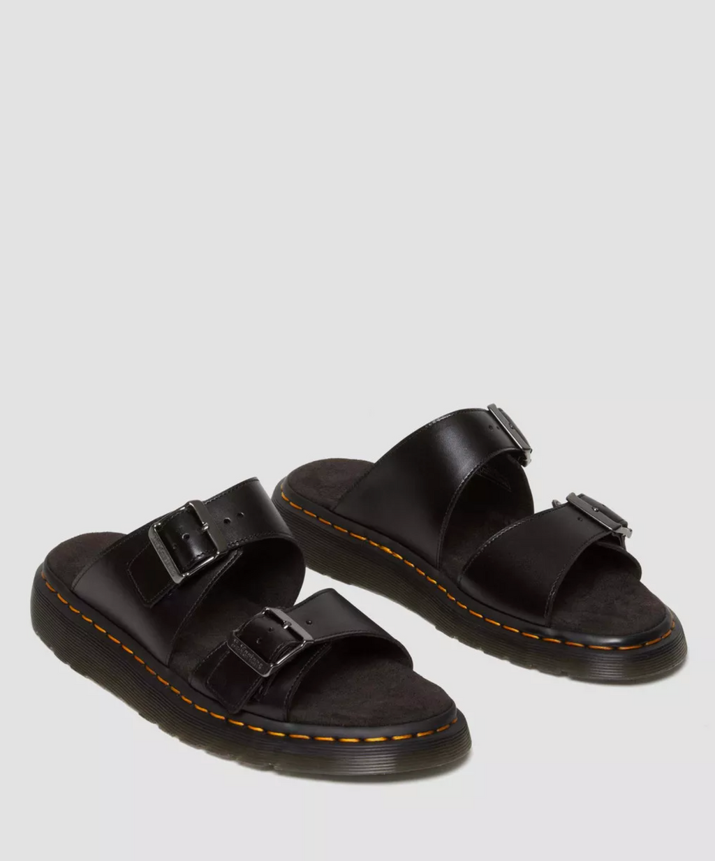 JOSEF LEATHER BUCKLE SLIDE BLACK