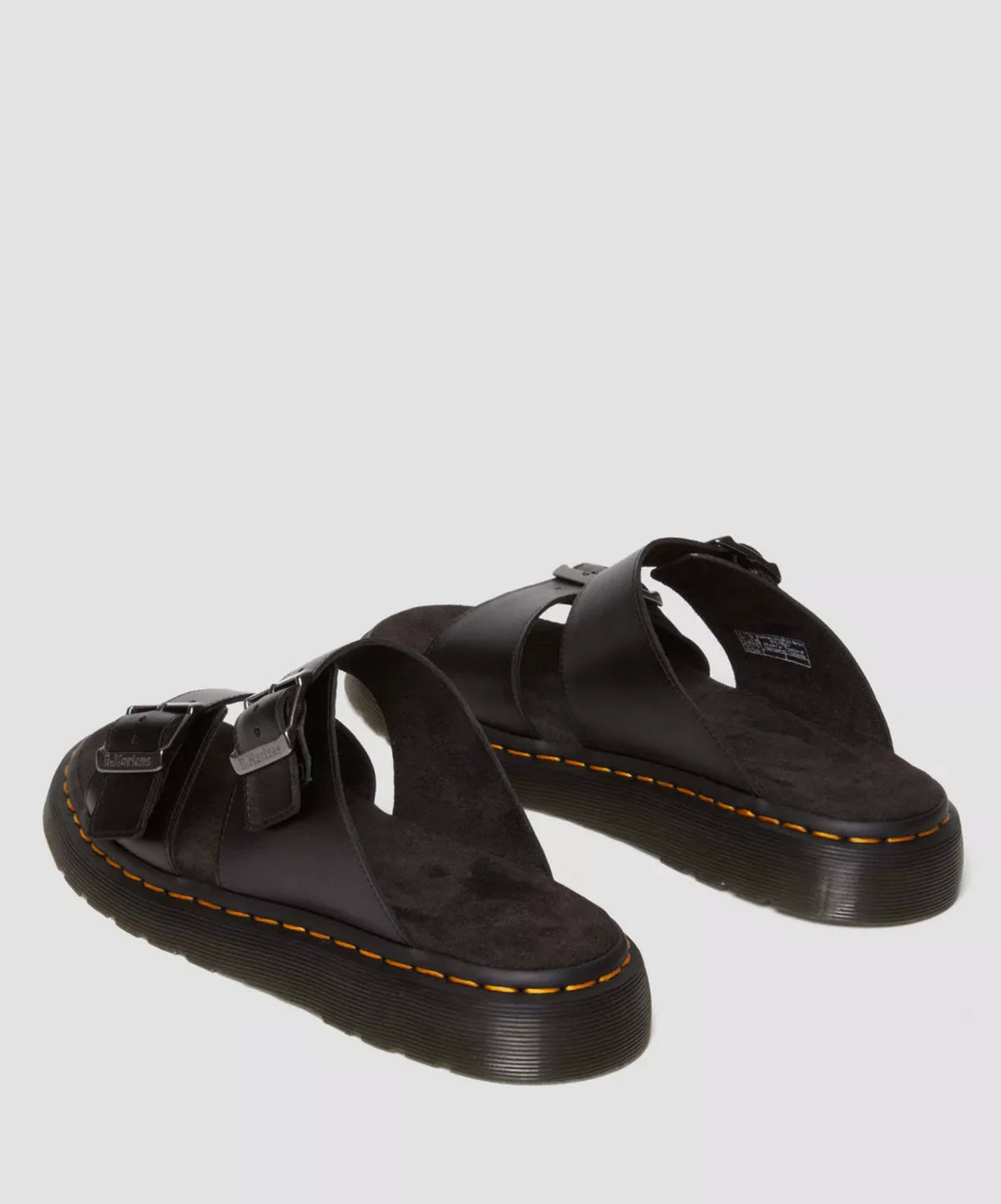 JOSEF LEATHER BUCKLE SLIDE BLACK