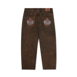 SPIDER DENIM JEANS ACID BROWN