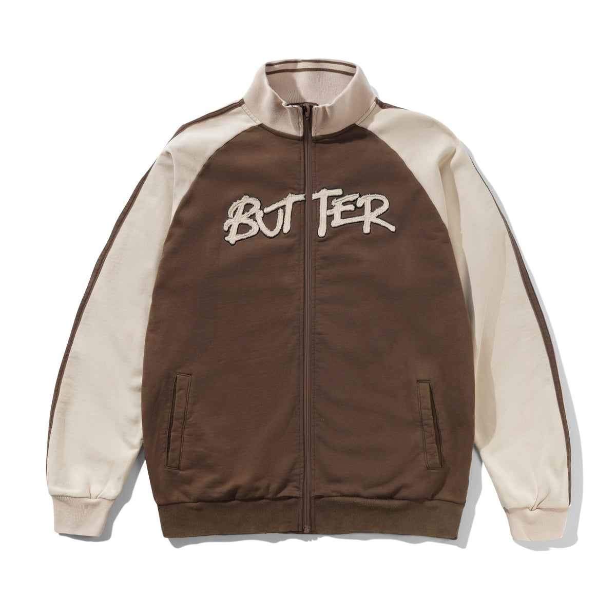 TUNNEL FLEECE TRACK JACKET CHOCOLATE/BEIGE