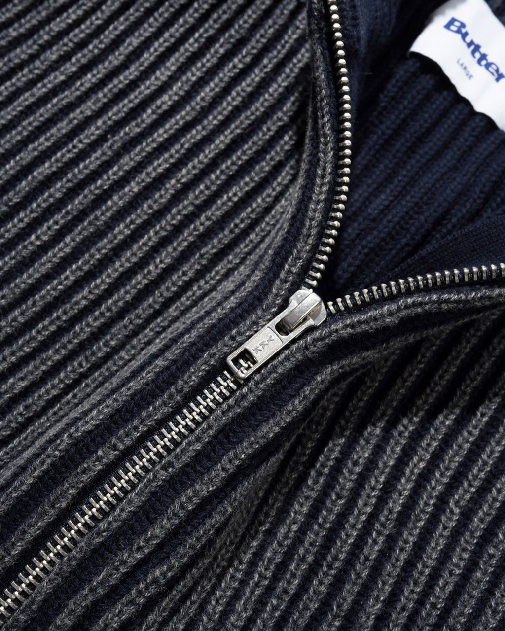 BLEACH ZIP-THRU KNIT NAVY