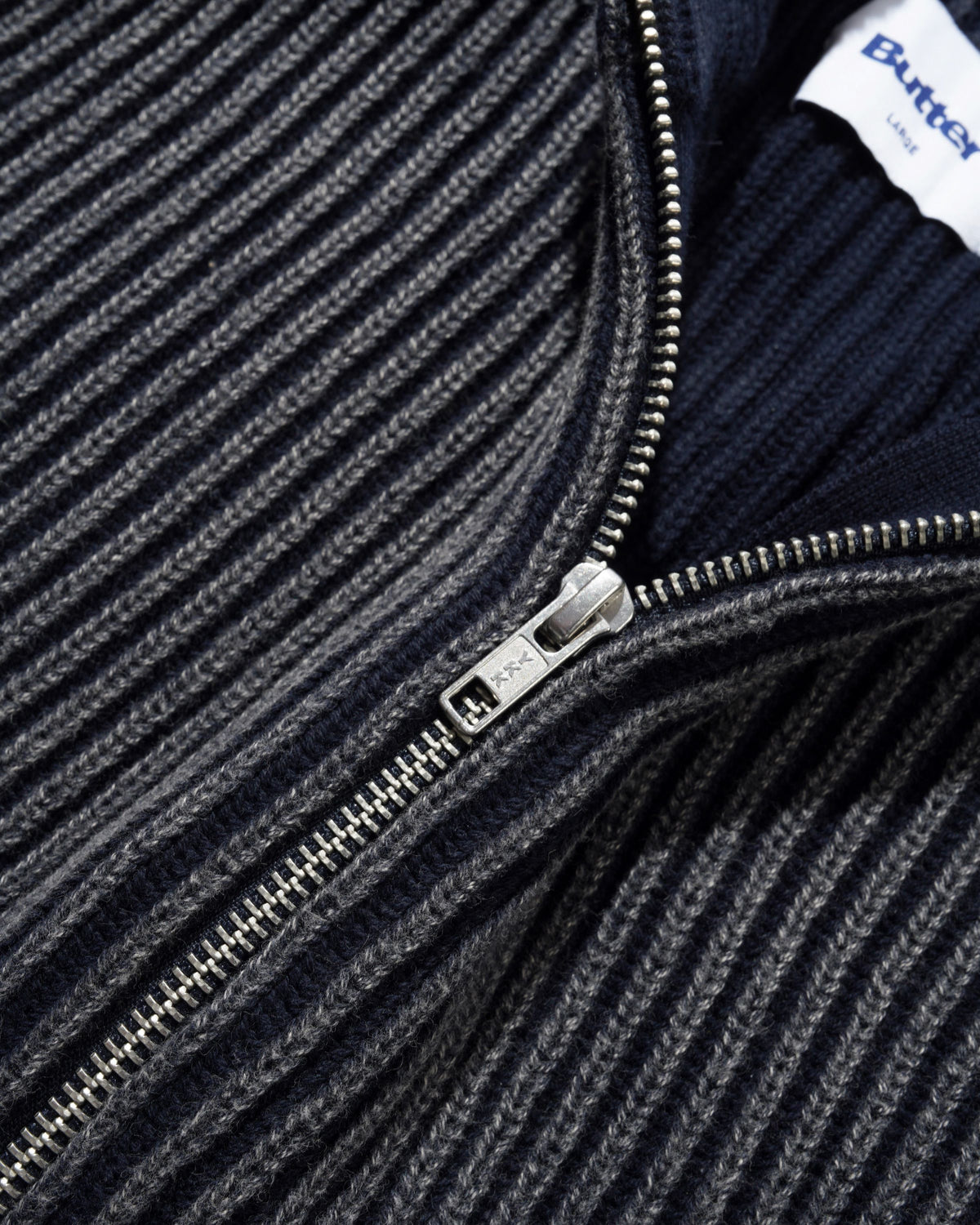 BLEACH ZIP-THRU KNIT NAVY