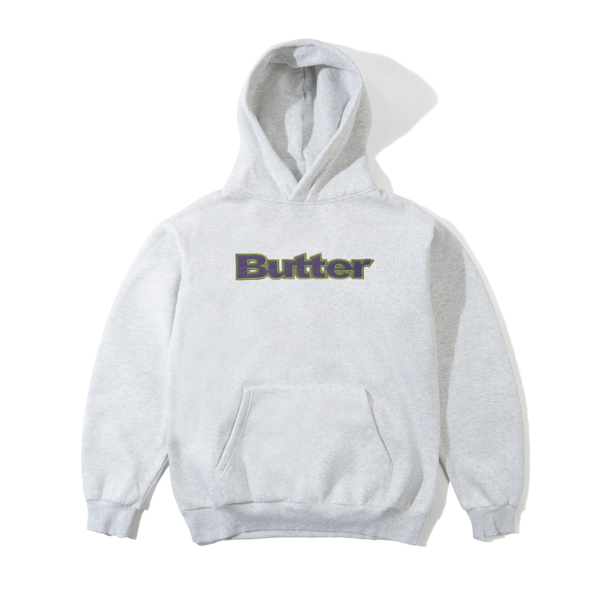 SATIN APPLIQUE HOODIE ASH