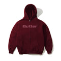 STARS ZIP-THRU HOODIE BURGUNDY