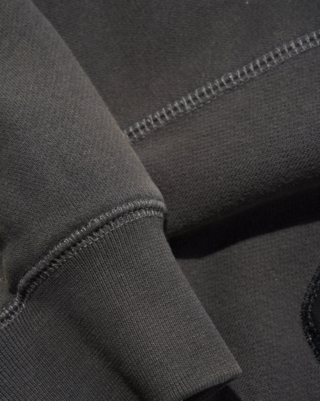 STRETCH ZIP-THRU HOODIE WASHED BLACK