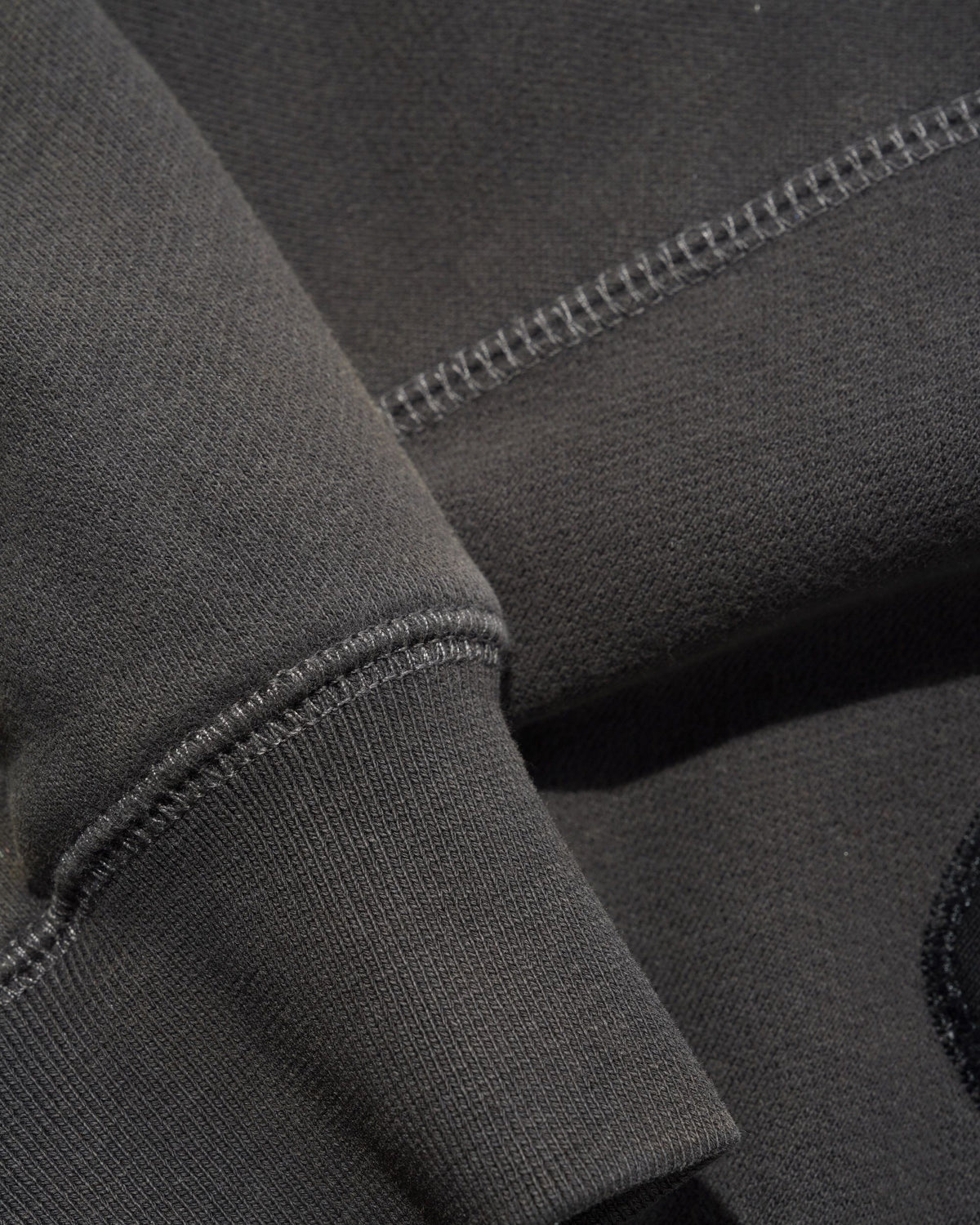 STRETCH ZIP-THRU HOODIE WASHED BLACK