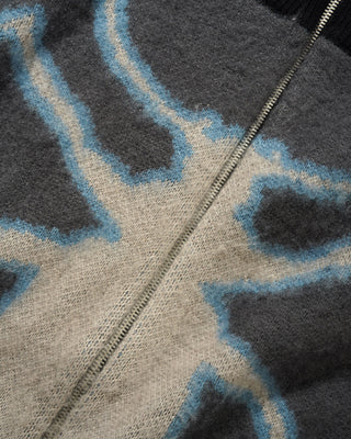 BEETLE ZIP-THRU KNIT SWEATER BLACK