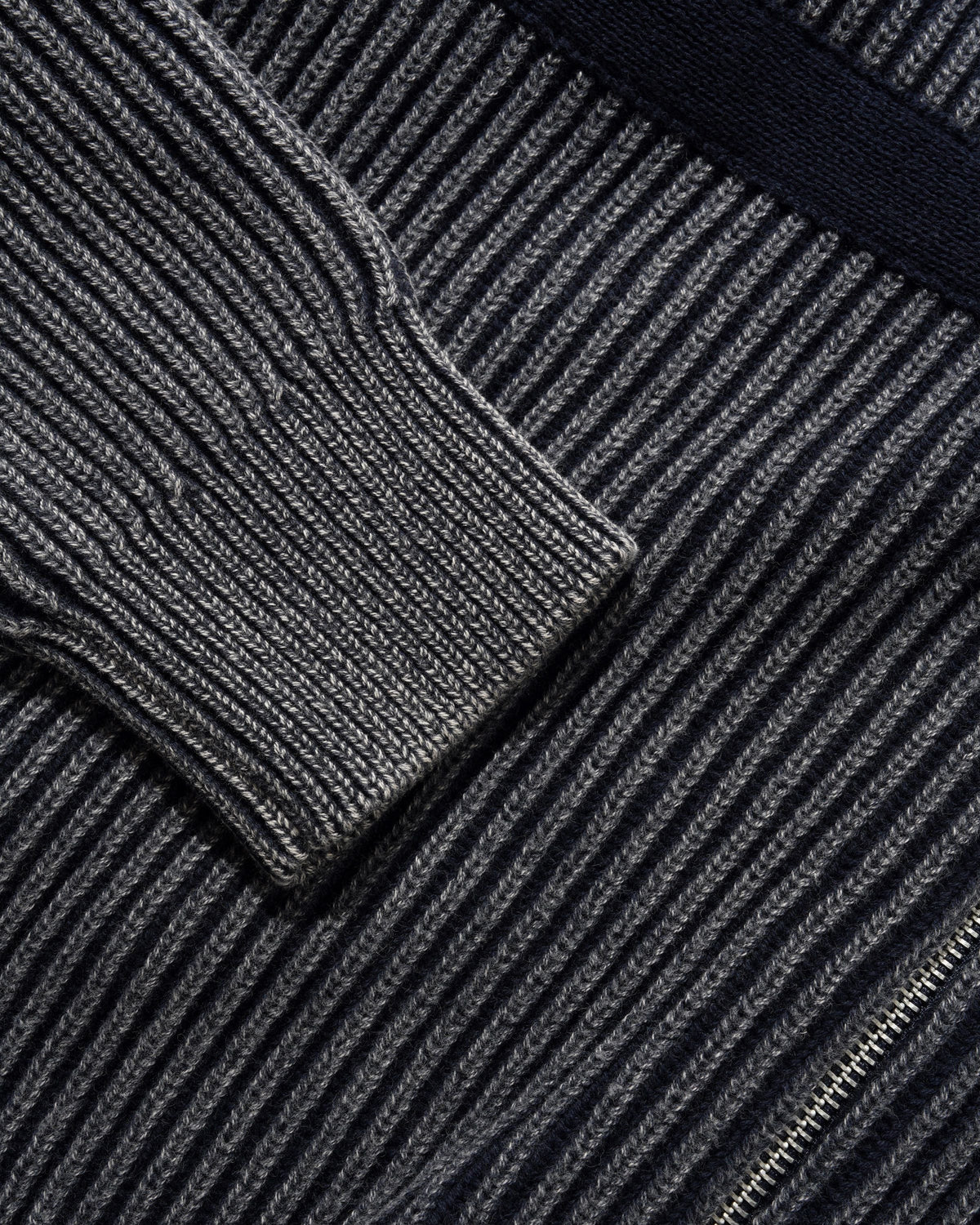 BLEACH ZIP-THRU KNIT NAVY