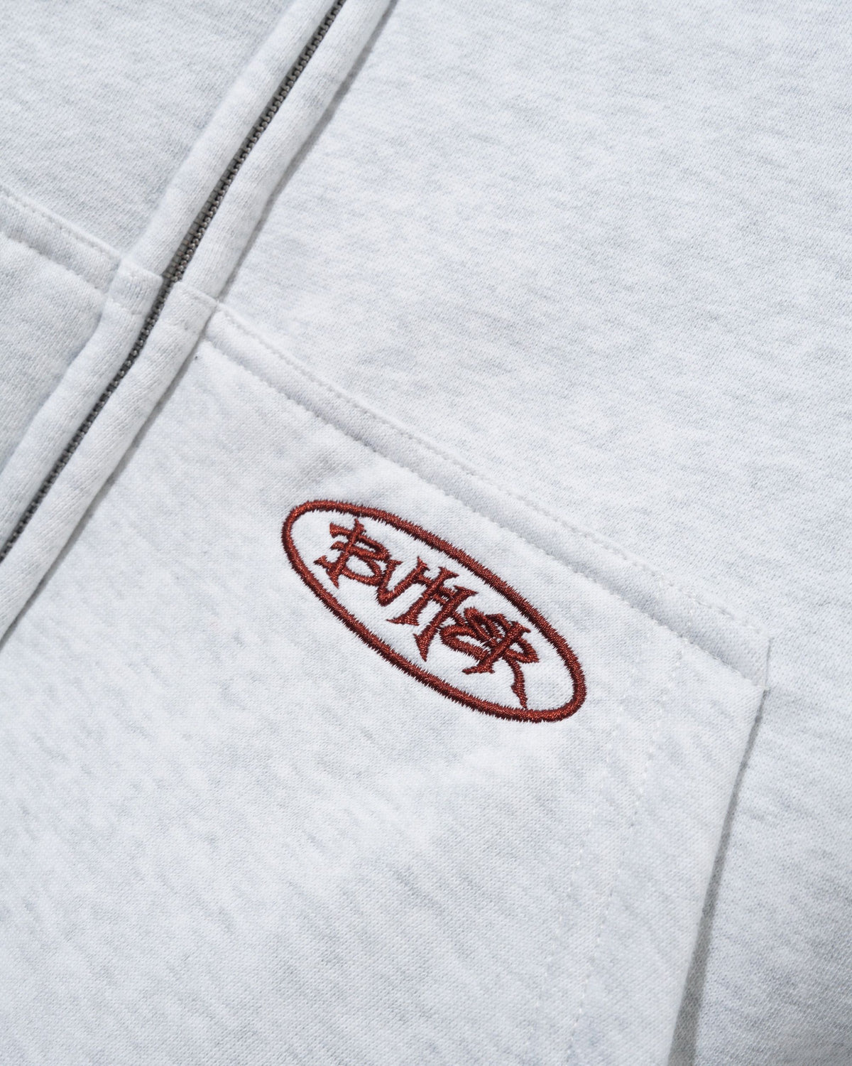 PLAID LINED ZIP-THRU HOODIE ASH