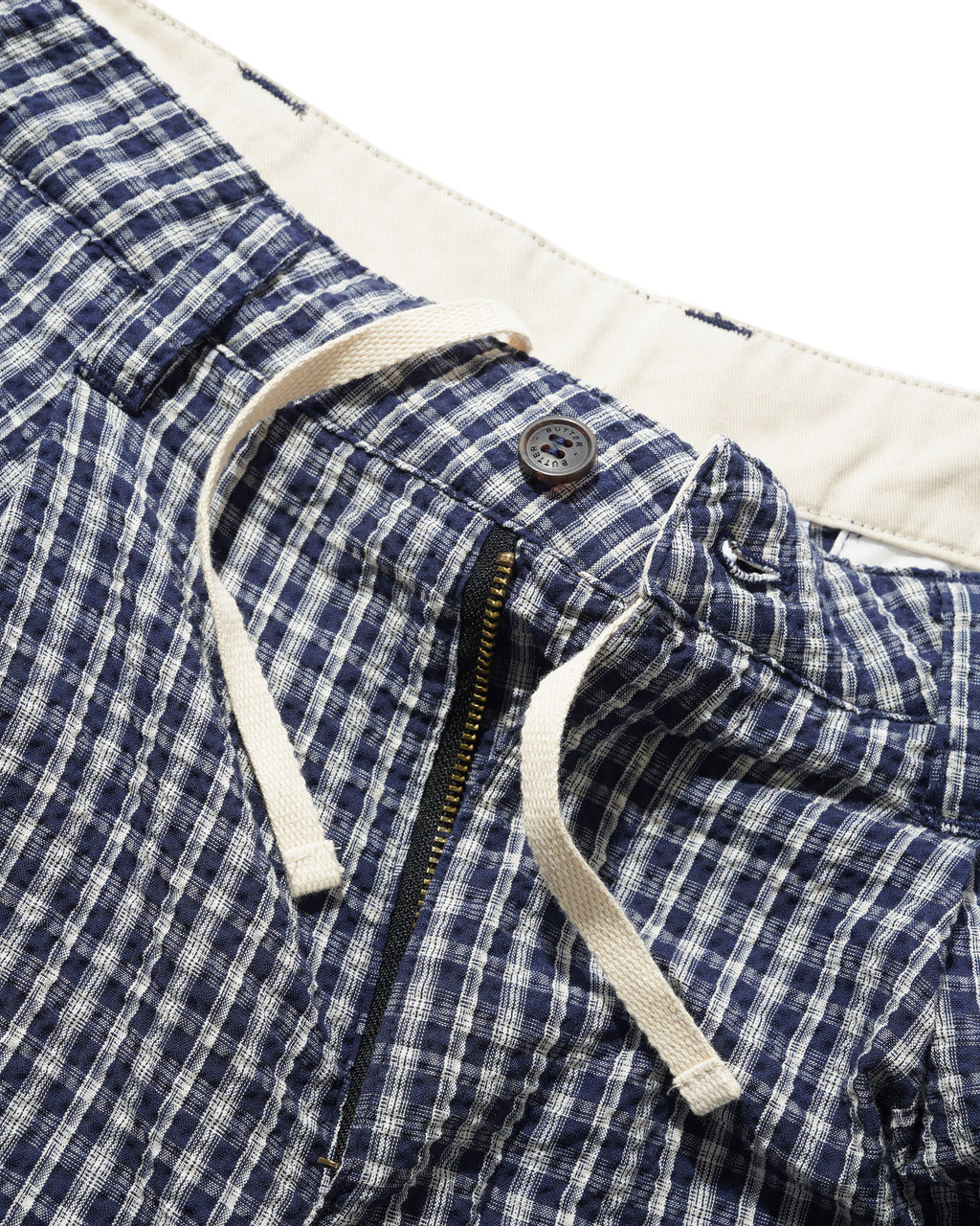PLEATED SHORTS NAVY PLAID