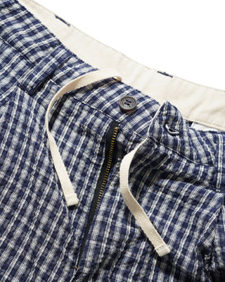 PLEATED SHORTS NAVY PLAID
