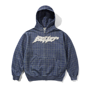 AMPLIFY ZIP-THRU HOOD NAVY PLAID
