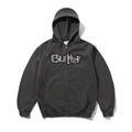 STRETCH ZIP-THRU HOODIE WASHED BLACK