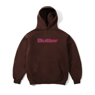 RIPSTOP APPLIQUE LOGO HOODIE DARK BROWN