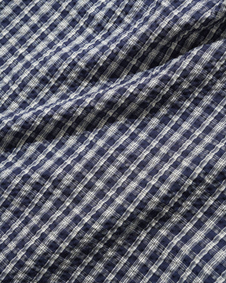 PLEATED SHORTS NAVY PLAID