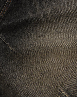 WIDE CUT DENIM JEANS FADED BROWN WASH