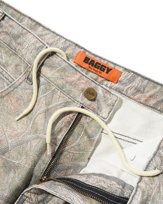 BAGGY DENIM JEANS FOREST CAMO