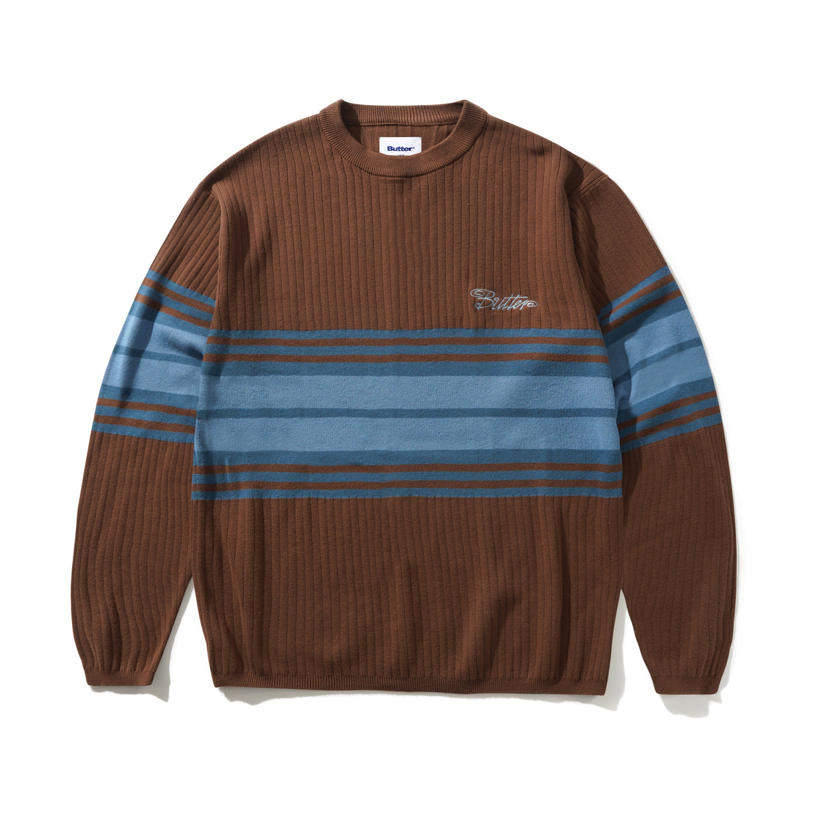 CREST KNIT SWEATER BROWN