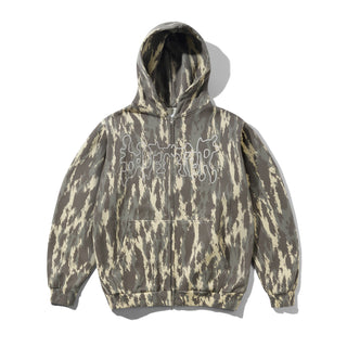 BLOTCH ZIP-THRU HOOD WASHED CAMO