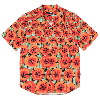 Stussy - poppy shirt - flower orange - short sleeve