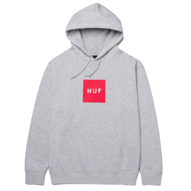 ESSENTIALS BOX LOGO HOODIE GREY