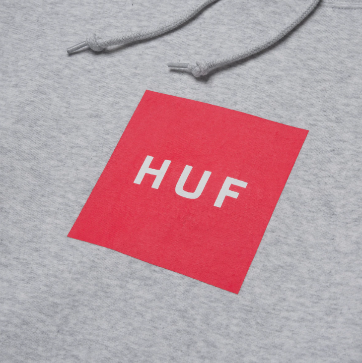 ESSENTIALS BOX LOGO HOODIE GREY